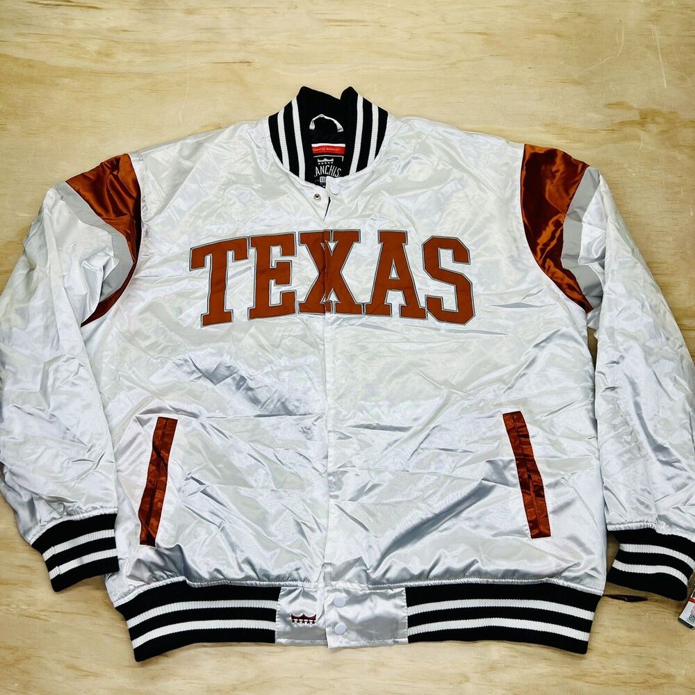 NEW XL Texas Longhorns Franchise Club Power Satin Full-Snap Jacket White
